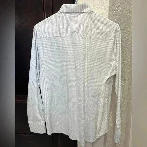 J.B. Holt Striped Standard Stretch Long Sleeve Button Up Shirt-White/Black- SZ-S - Picture 6 of 11